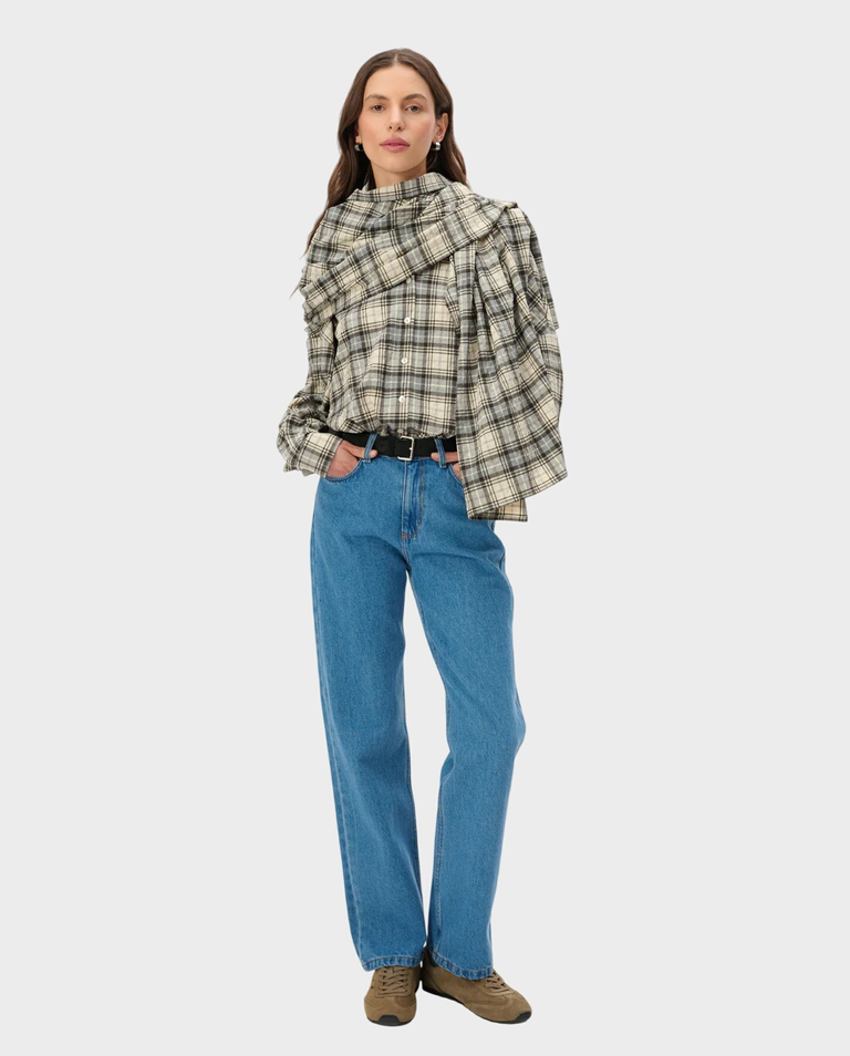 Koszula w kratę z szalem Larsa - Image #3