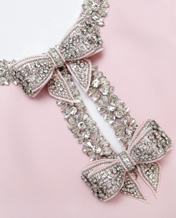 Różowa mini sukienka z kokardkami - Image #4