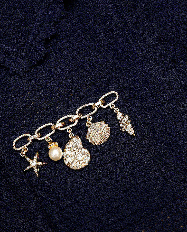 Granatowa dzianinowa sukienka mini - Image #4