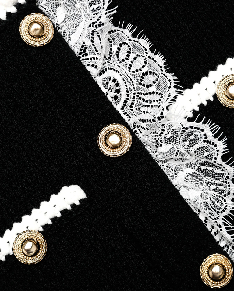 Czarna dzianinowa sukienka midi - Image #4