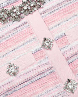 Różowa teksturowana sukienka mini - Image #4