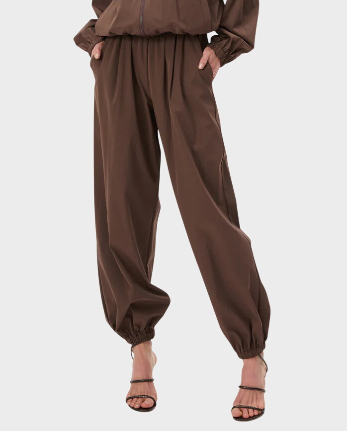 Brązowe spodnie o luźnym kroju Lenny