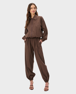 Brązowe spodnie o luźnym kroju Lenny - Image #3