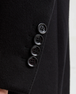 Czarny jednorzędowy płaszcz - Image #4