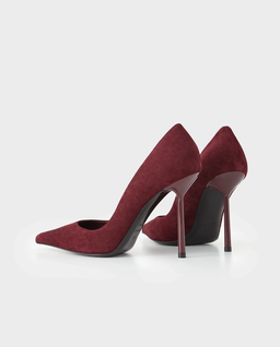 Bordowe zamszowe szpilki Bella 100 - Image #3