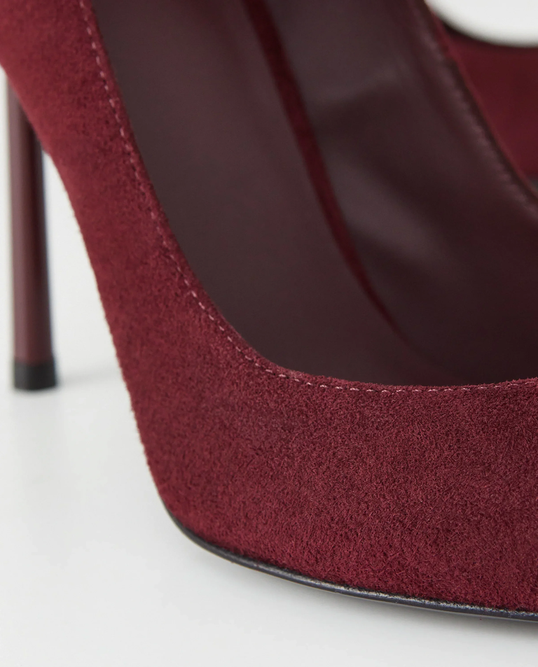 Bordowe zamszowe szpilki Bella 100 - Image #4