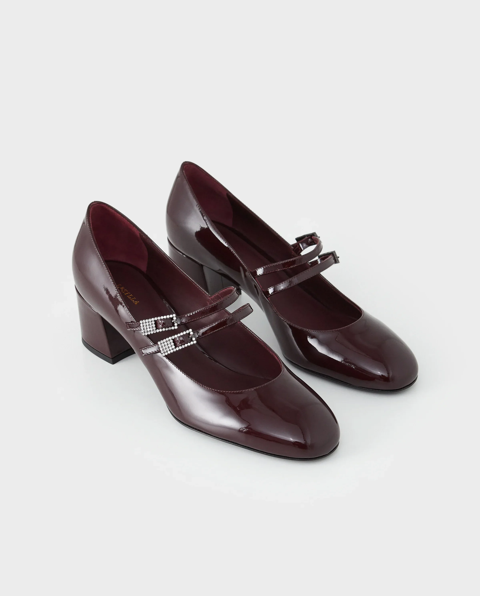 Bordowe czółenka Mary Jane Danielle 50 - Image #2