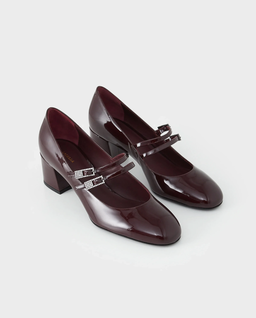 Bordowe czółenka Mary Jane Danielle 50 - Image #2