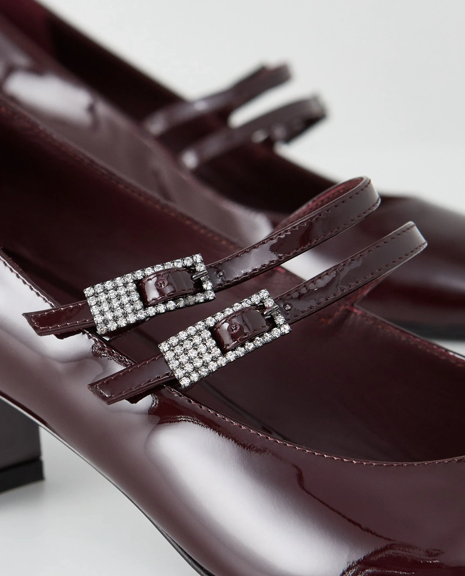 Bordowe czółenka Mary Jane Danielle 50 - Image #4