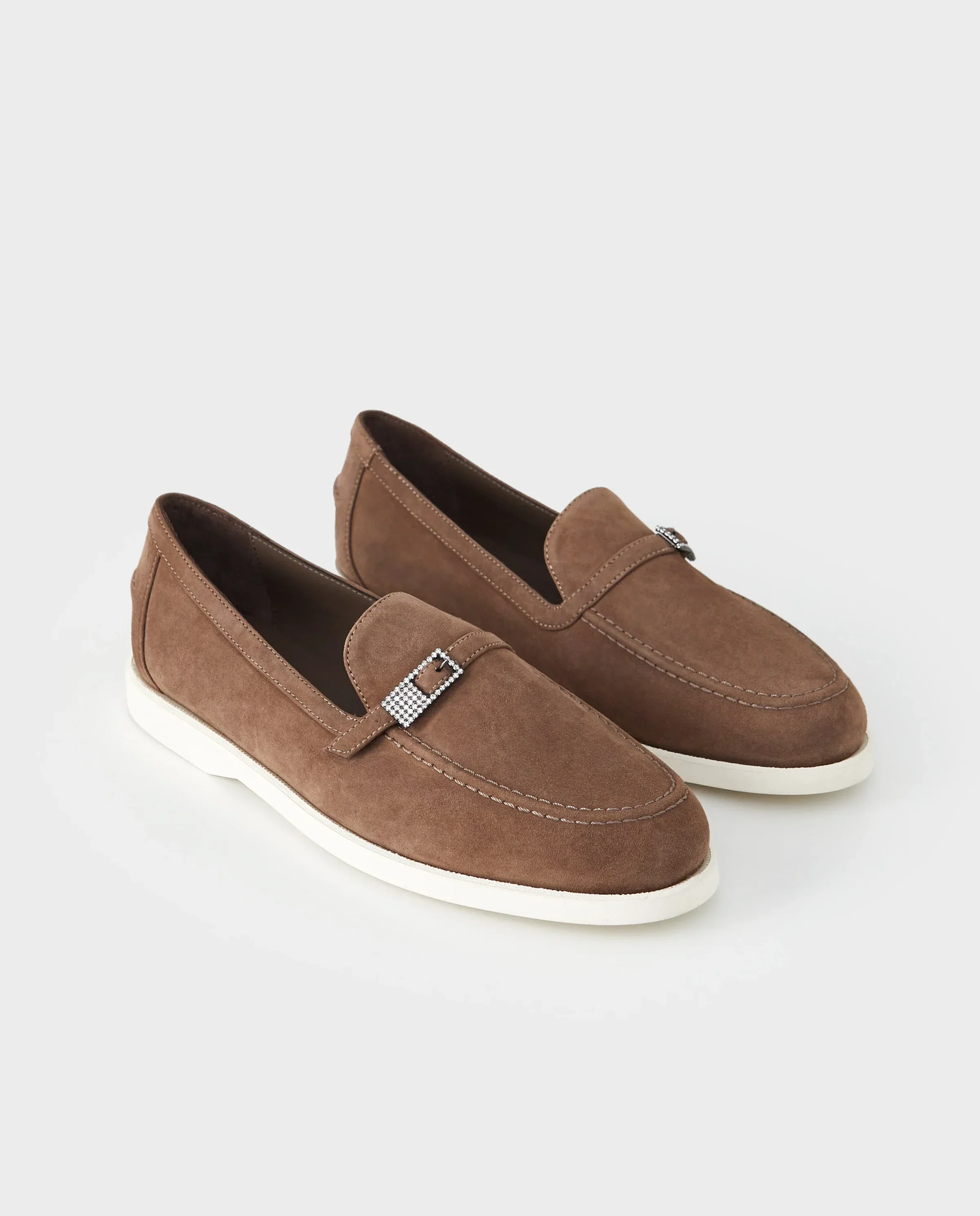 Brązowe zamszowe mokasyny - Image #2