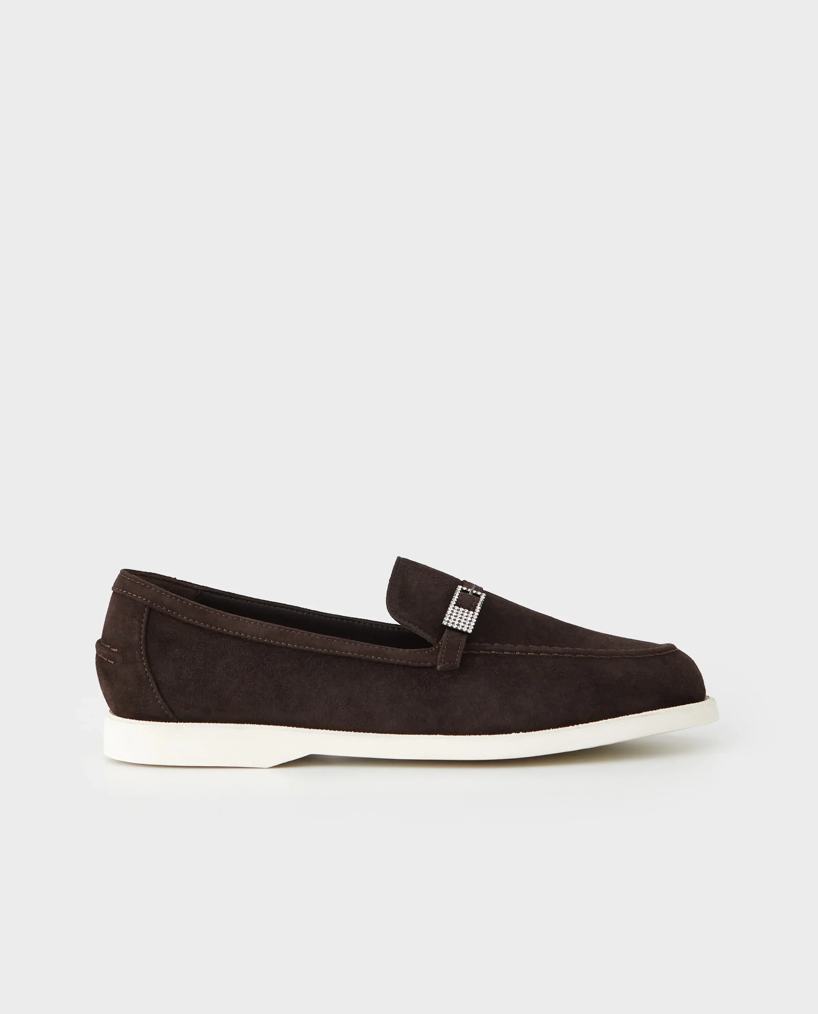 Ciemnobrązowe zamszowe mokasyny - Image #0