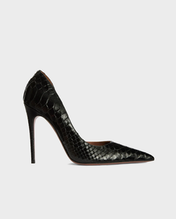 Czarne szpilki z nadrukiem skóry węża Vera 105 - Image #0
