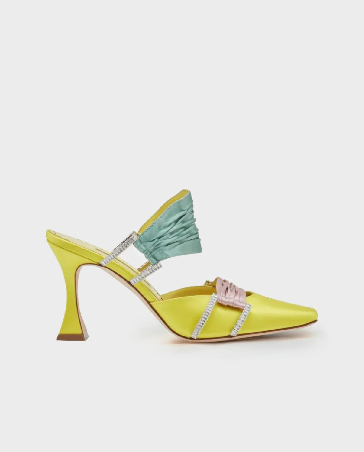 Żółte klapki na obcasie Chinci - Image #0