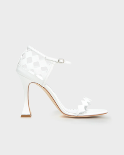 Białe ażurowe sandały Kalun 10.5 cm - Image #0