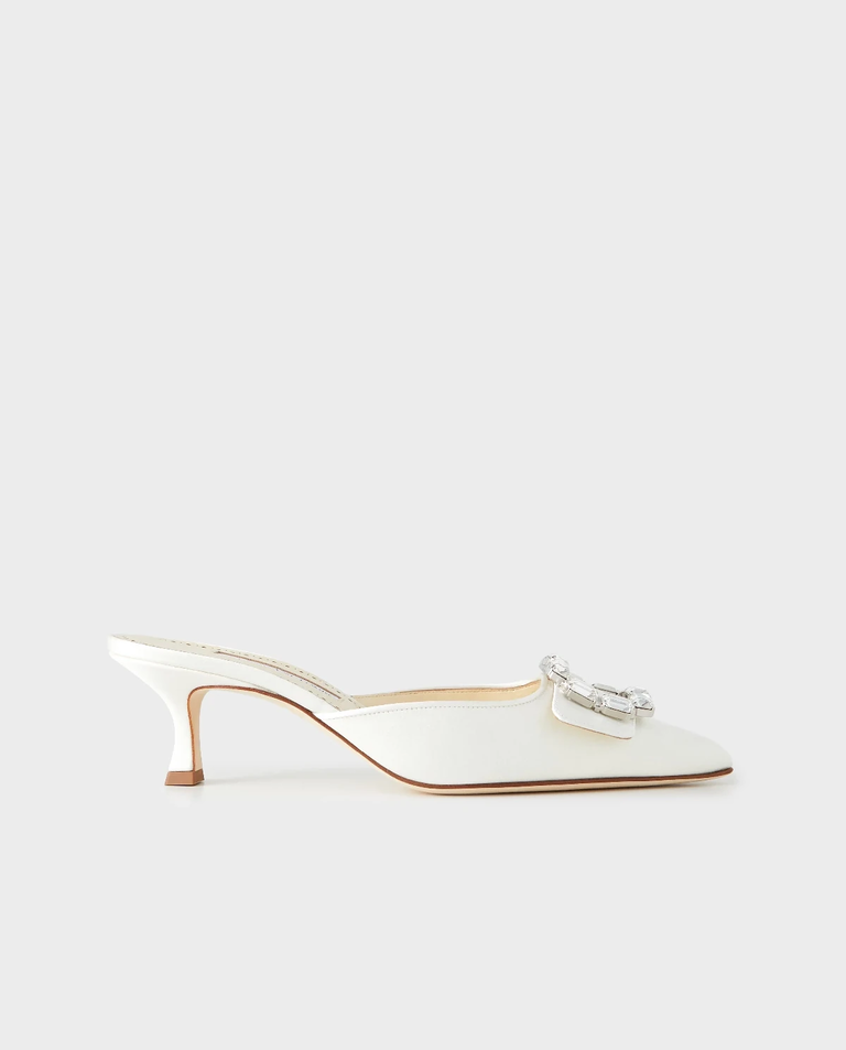 Kremowe mule na szpilce Mayjou 50 ‌