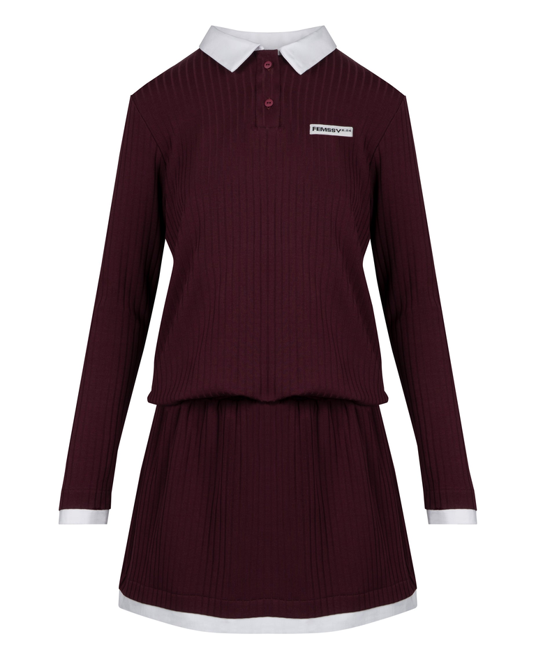 Bordowa sukienka Court - Image #3