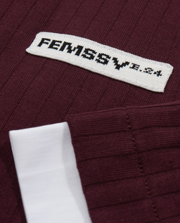 Bordowa sukienka Court - Image #6