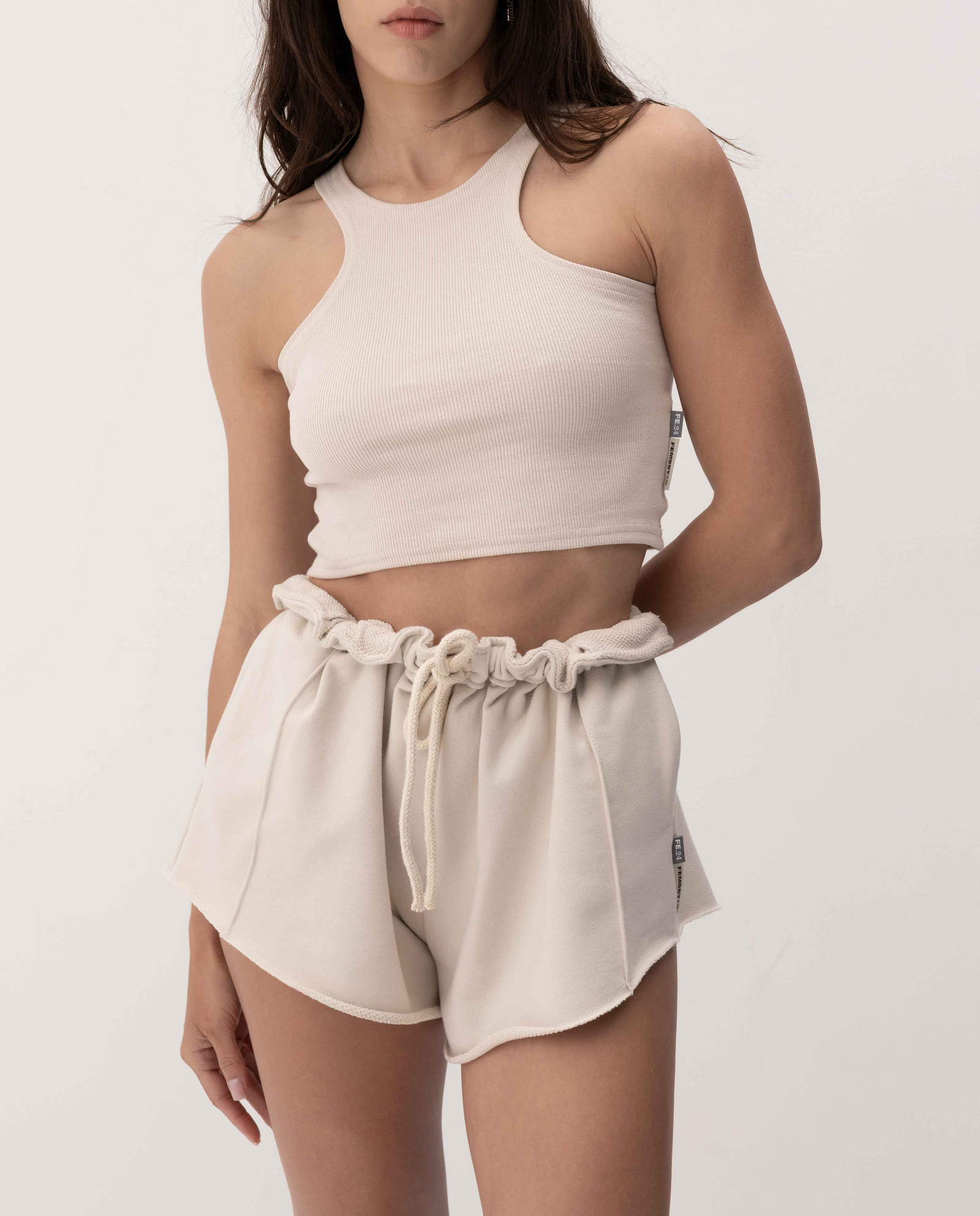 Beżowe szorty Flare - Image #0