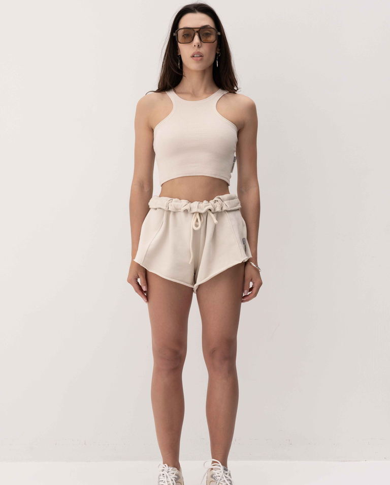 Beżowe szorty Flare - Image #2