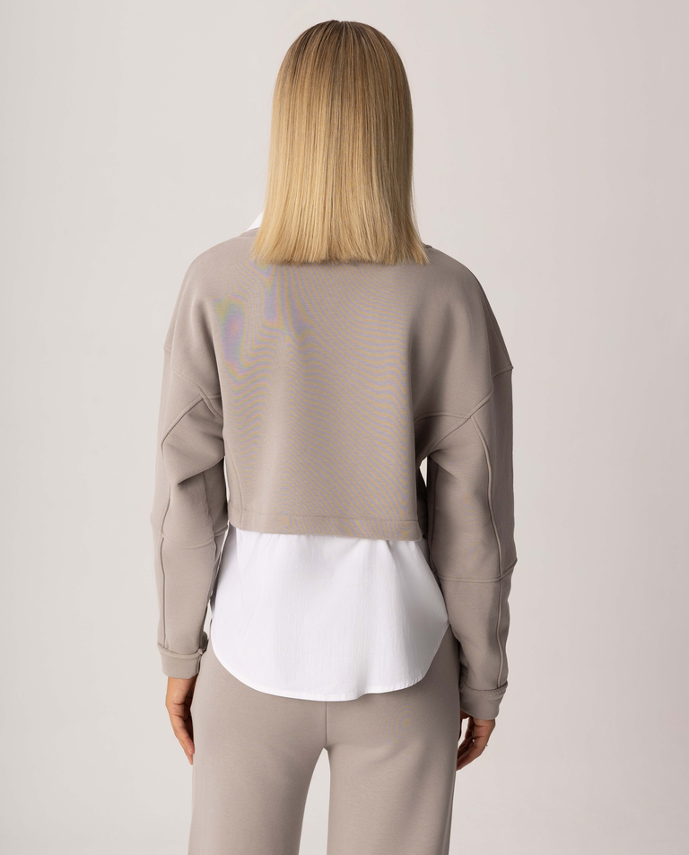 Beżowa bluza połączona z koszulą - Image #2