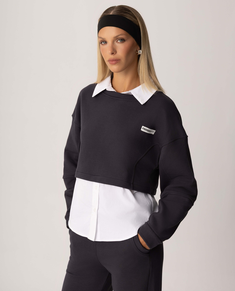 Krótka bluza połączona z koszulą