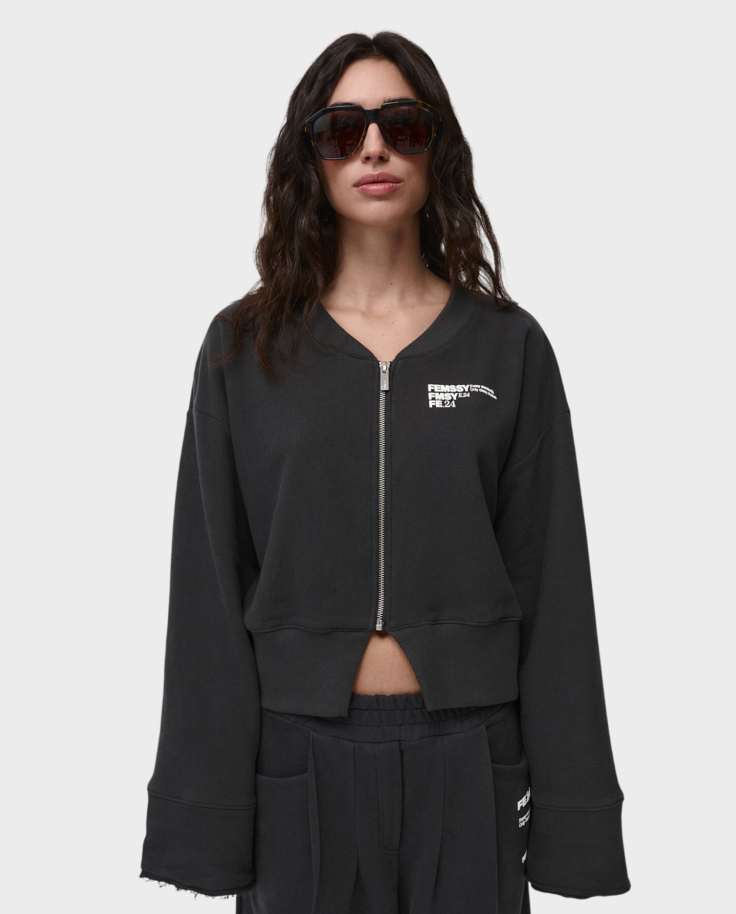 Czarna bluza rozpinana Sculp - Image #0