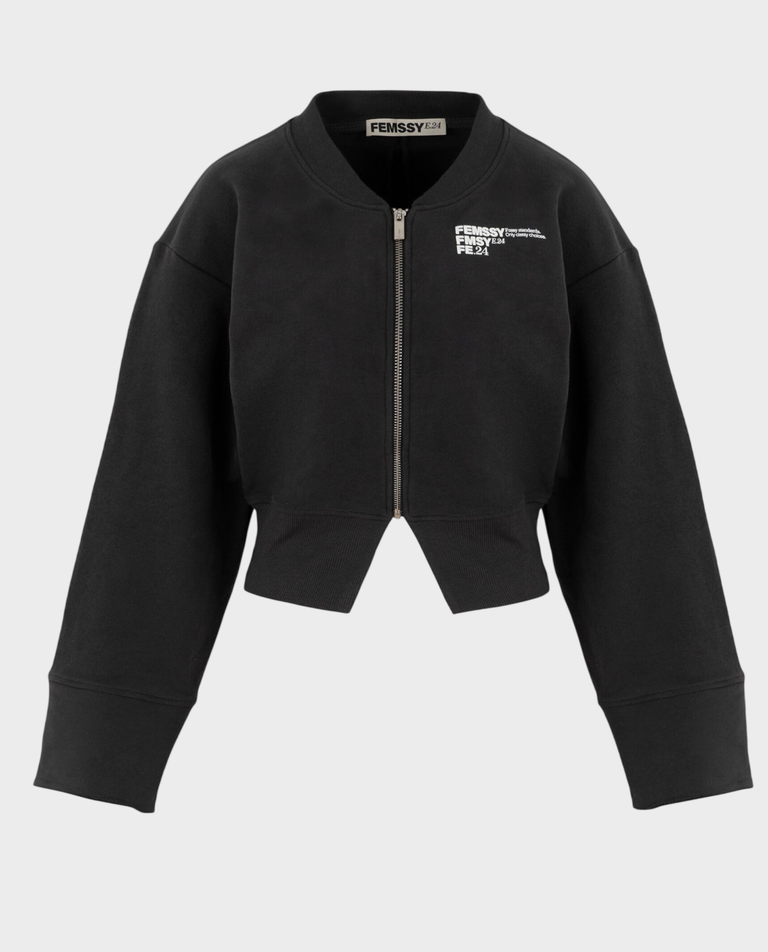 Czarna bluza rozpinana Sculp