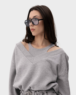 Szara bluza z dekoltem w serek Vallure - Image #1