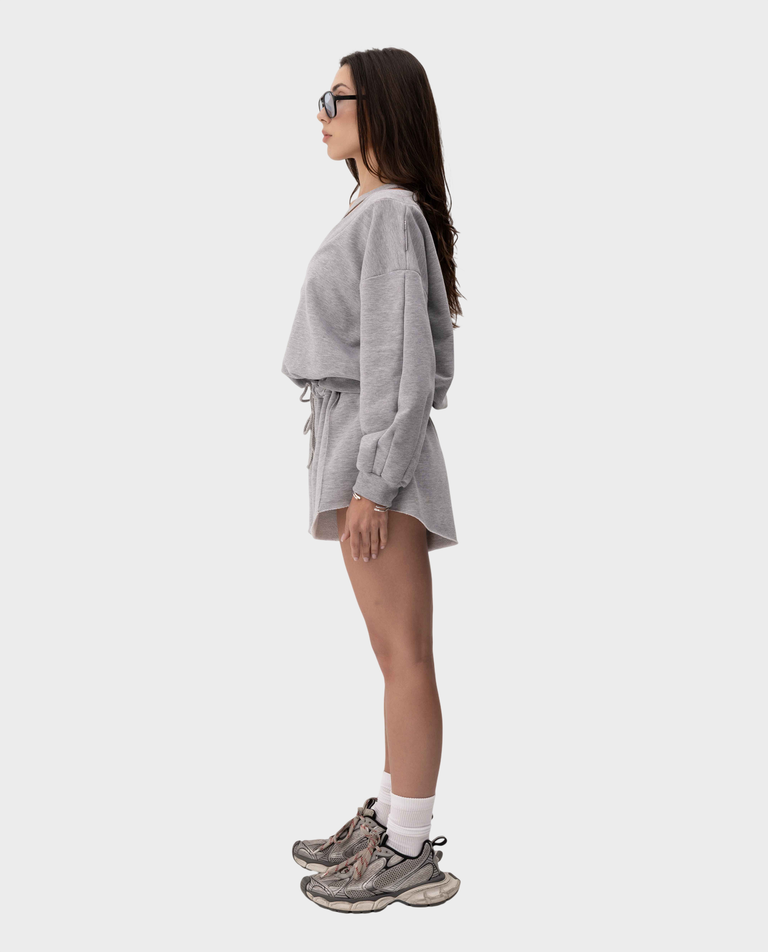 Szara bluza z dekoltem w serek Vallure - Image #3