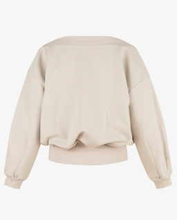 Beżowa bluza z dekoltem w serek Vallure - Image #6