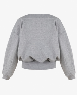 Szara bluza z dekoltem w serek Vallure - Image #6