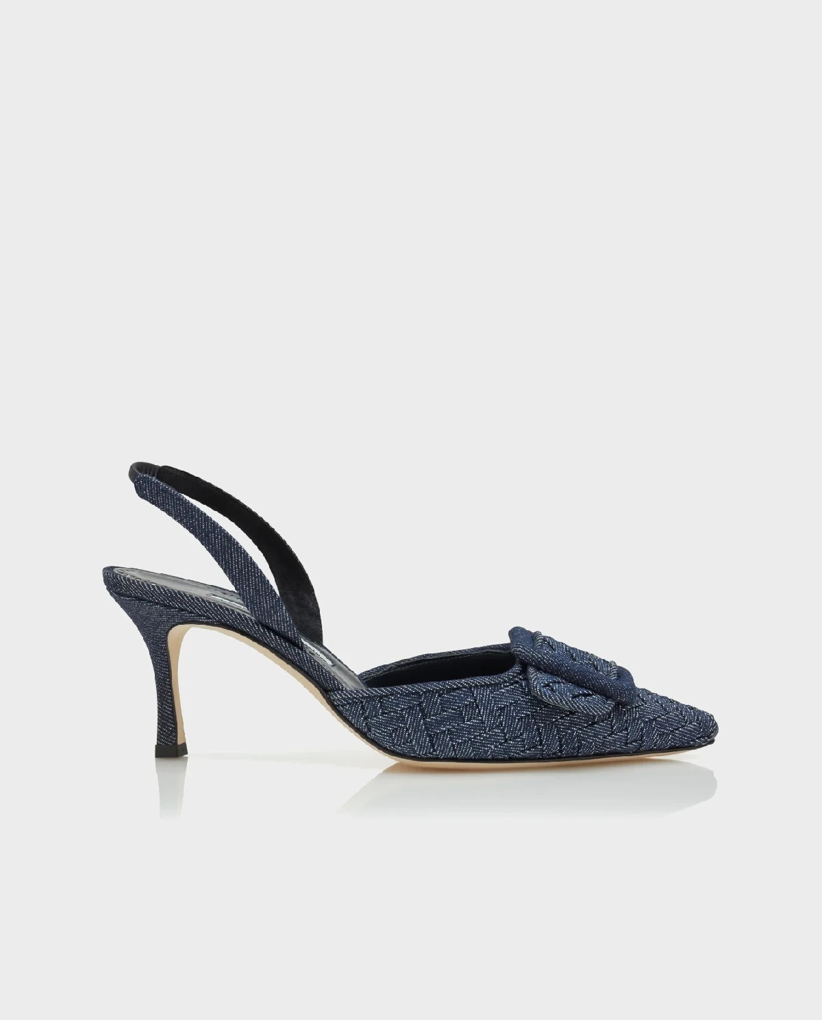 Granatowe czółenka z klamrą Maysli 70 - Image #0