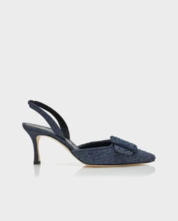 Granatowe czółenka z klamrą Maysli 70 - Image #0