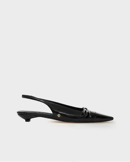 Czarne skórzane czółenka - Image #0