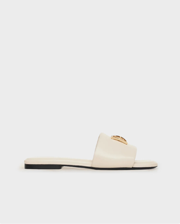 Skórzane klapki z logo - Image #0