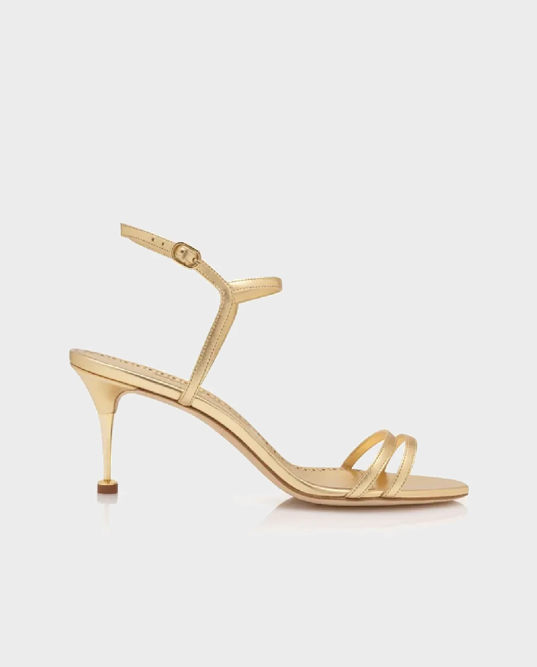 Złote sandały na szpilce Ciagalo 70