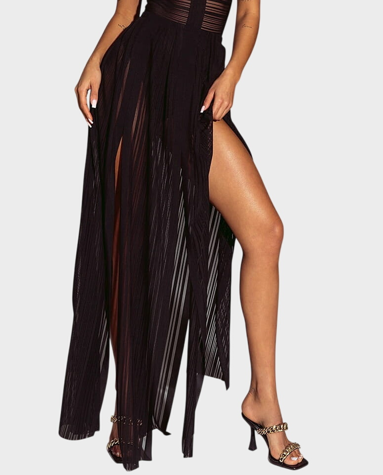 Transparentna maxi spódnica #063