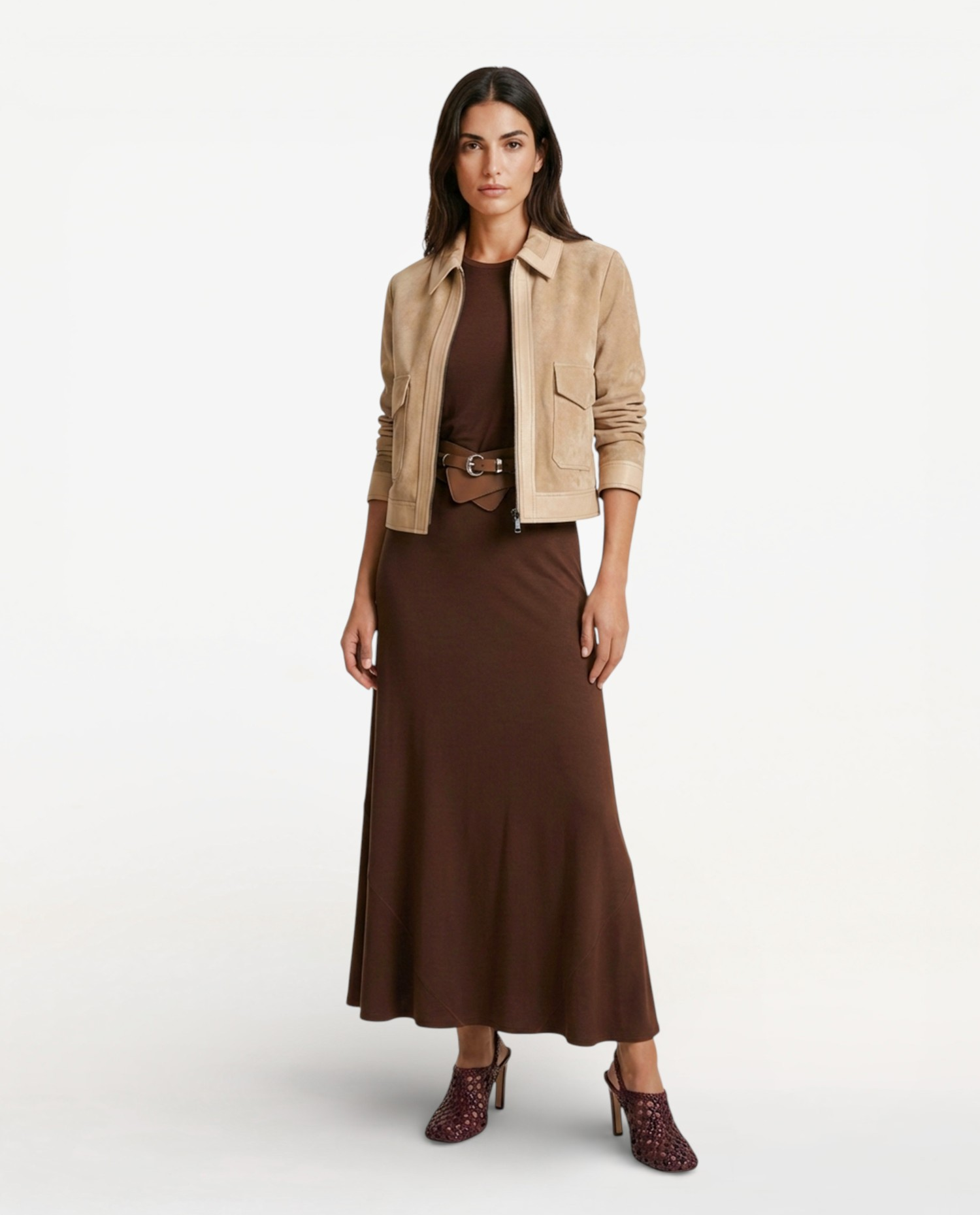 Beżowa ramoneska z zamszu Rocco - Image #3