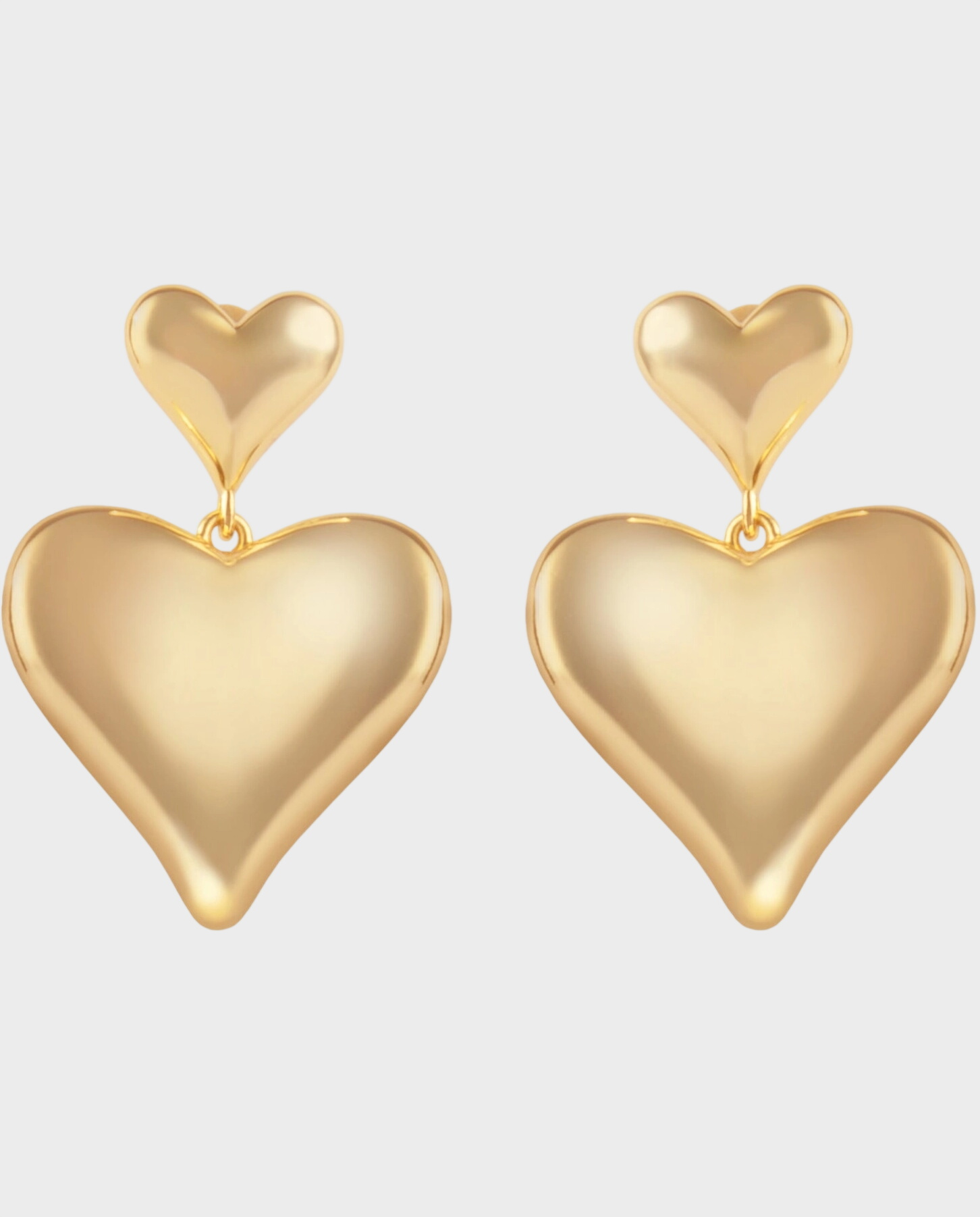 Kolczyki z podwójnym sercem ADORE GOLD - Image #0