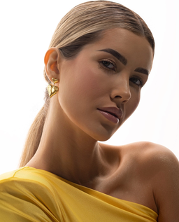 Kolczyki z podwójnym sercem ADORE GOLD - Image #2