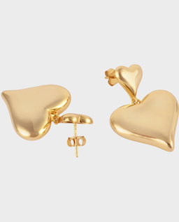 Kolczyki z podwójnym sercem ADORE GOLD - Image #4