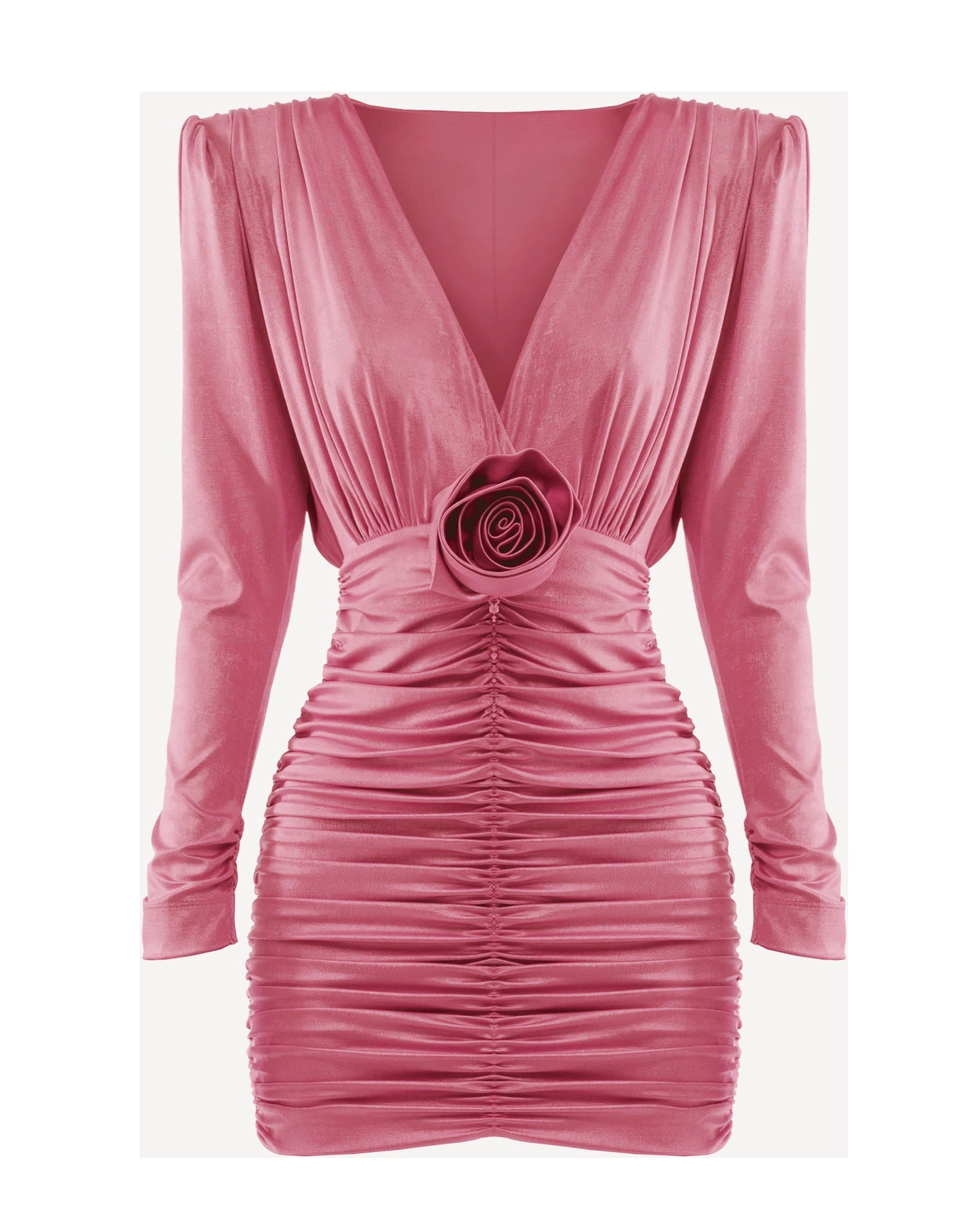 Różowa mini sukienka  drapowaniem PAD PAD - Image #5
