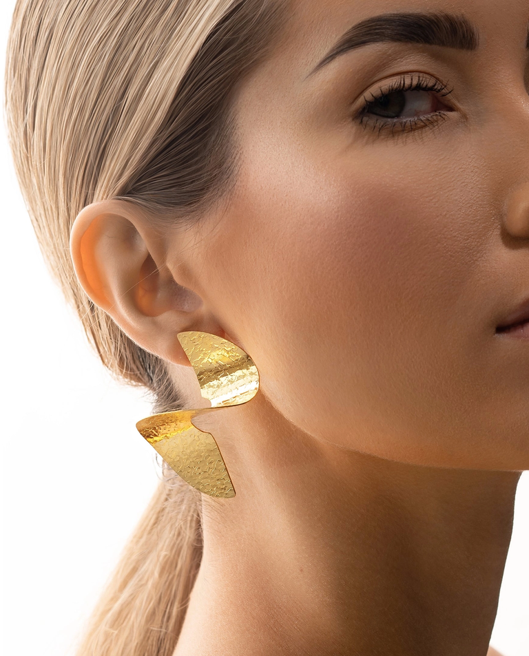 Pozłacane kolczyki Spiral