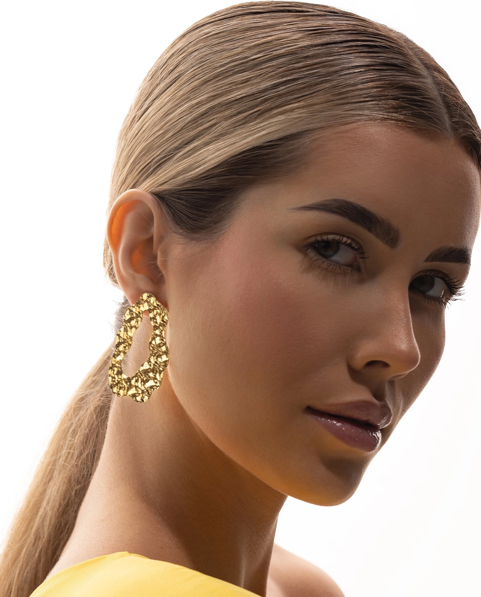 Pozłacane kolczyki Veil - Image #1