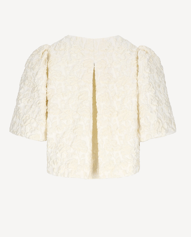 Kremowy żakiet z bufkami Clover - Image #3