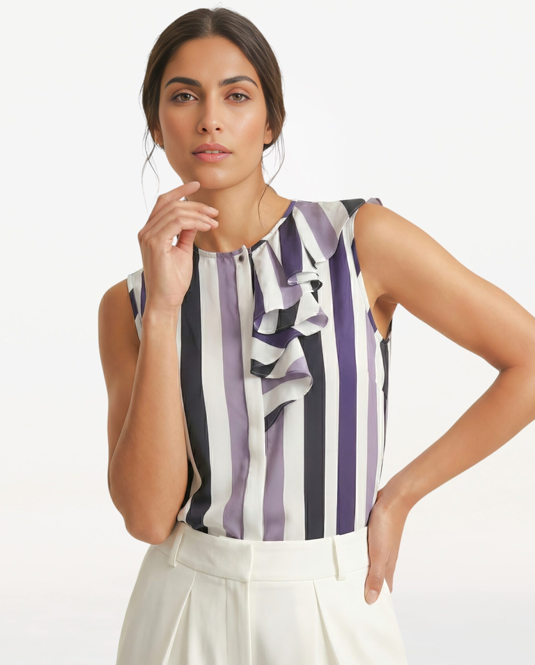 Jedwabna bluzka w paski Lavezi