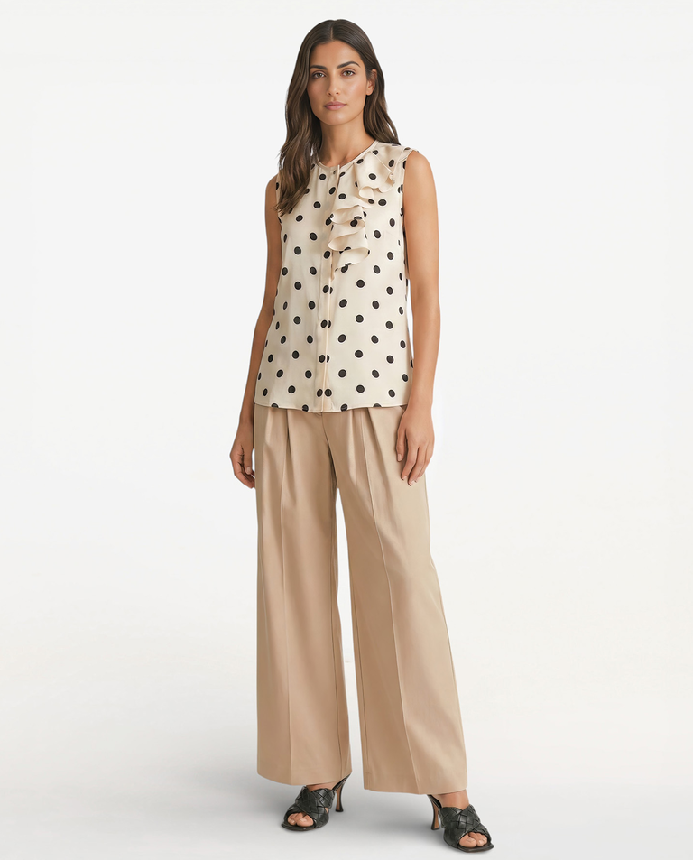 Jedwabna bluzka w groszki Lavezi - Image #2