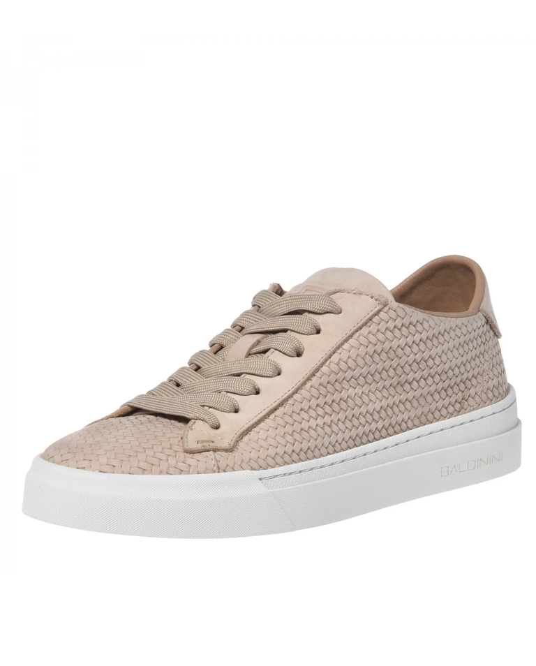 Beżowe sneakersy ze skóry - Image #3