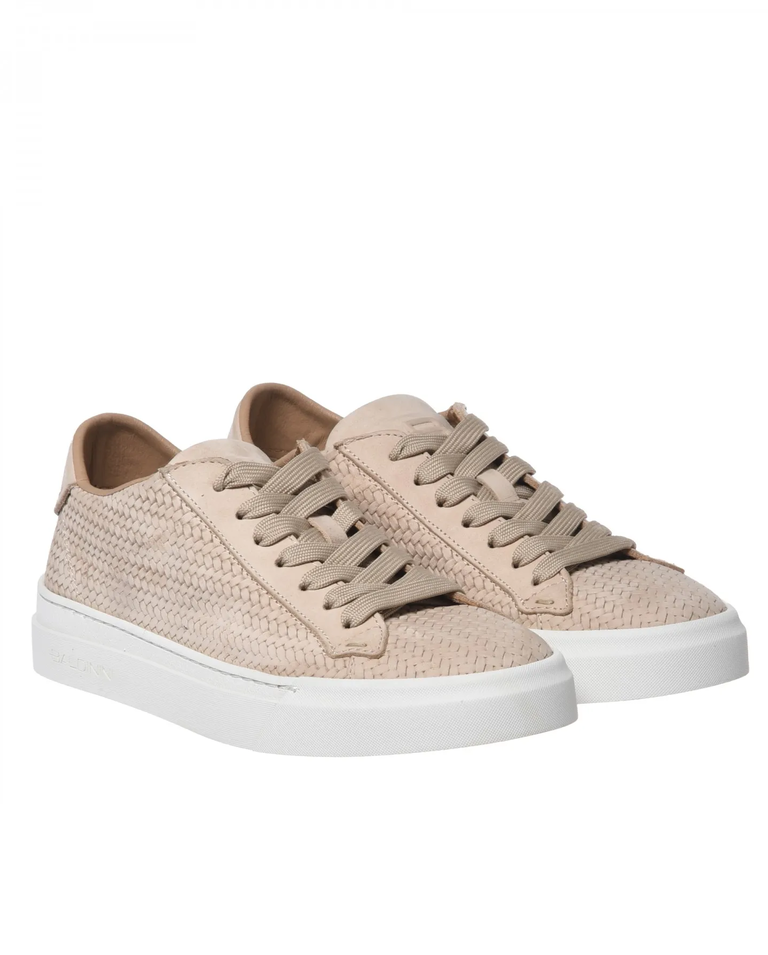 Beżowe sneakersy ze skóry