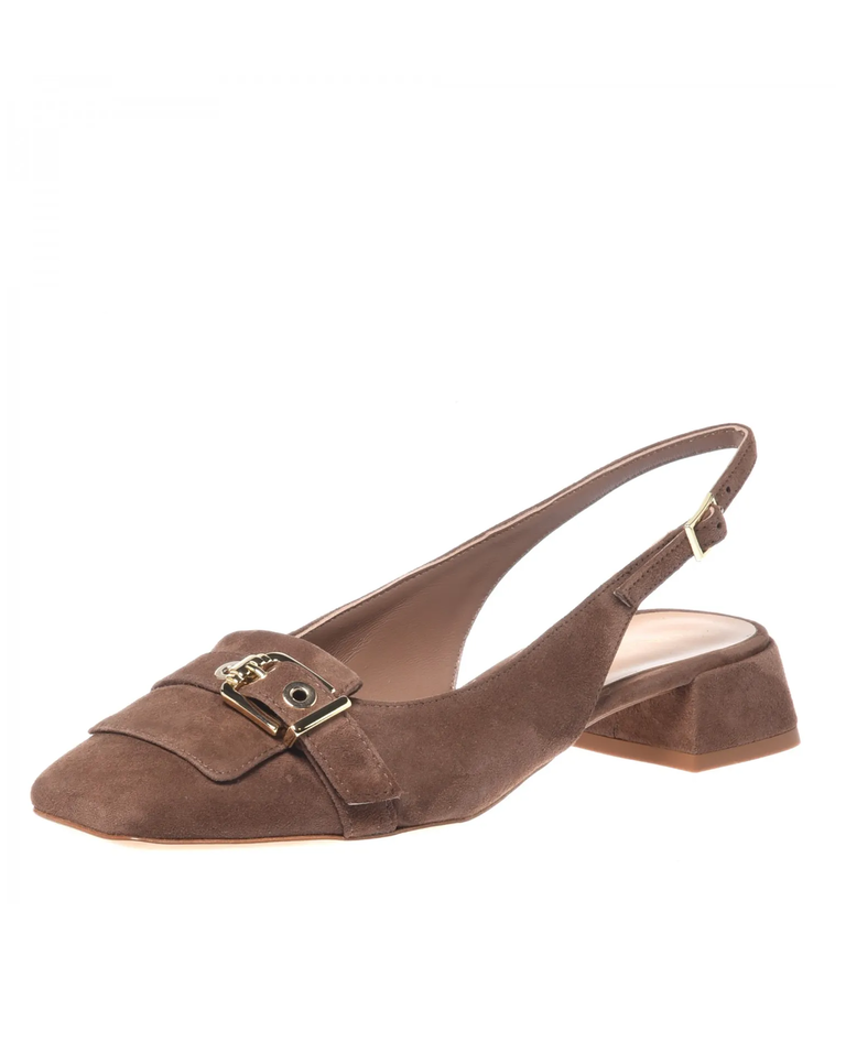 Zamszowe czółenka z ozdobną klamrą - Image #3